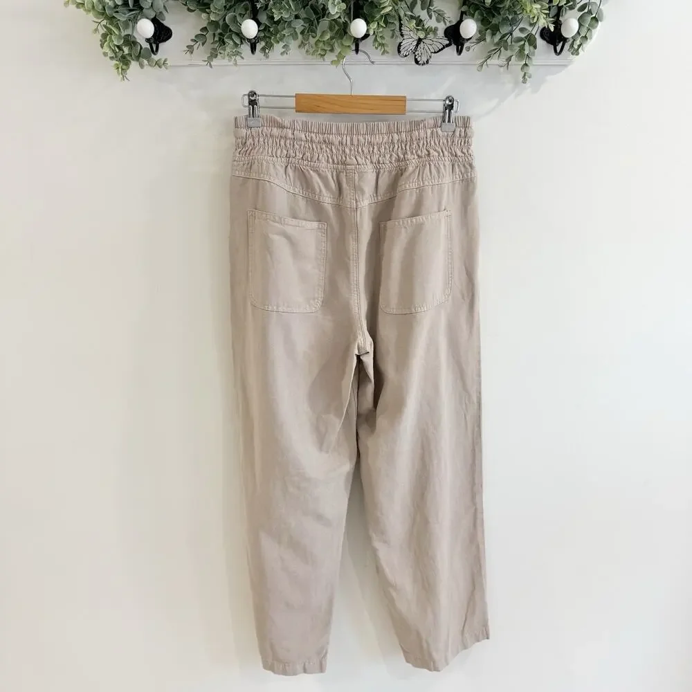 Aerie Tan Wide Leg Pants Elastic Waist Size Medium M9027 - Picture 2 of 3